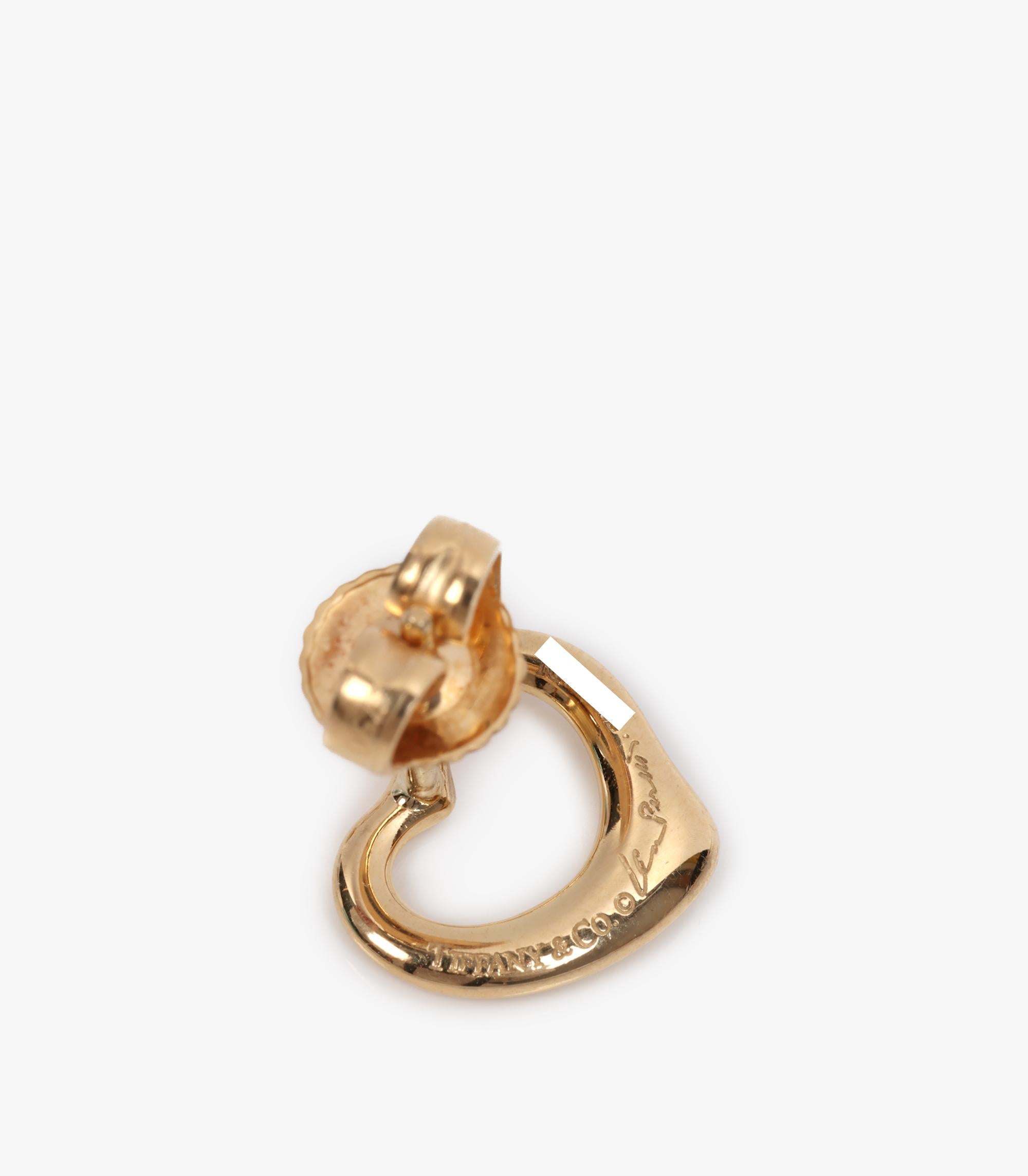 Tiffany & Co. Or jaune 18ct  Boucles d'oreilles Elsa Peretti à cœur ouvert Unisexe en vente