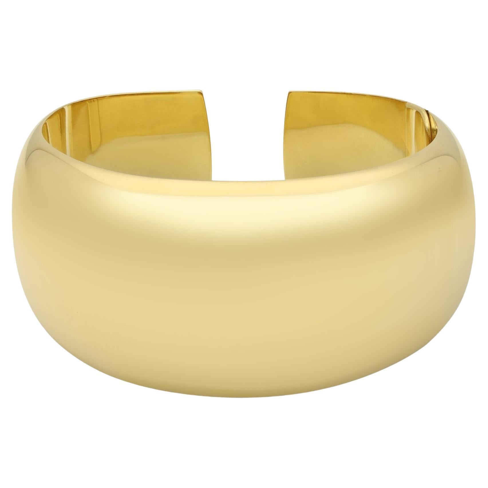 Tiffany & Co 18ct Yellow Gold Hinged Cuff Bracelet Circa 2000 For Sale