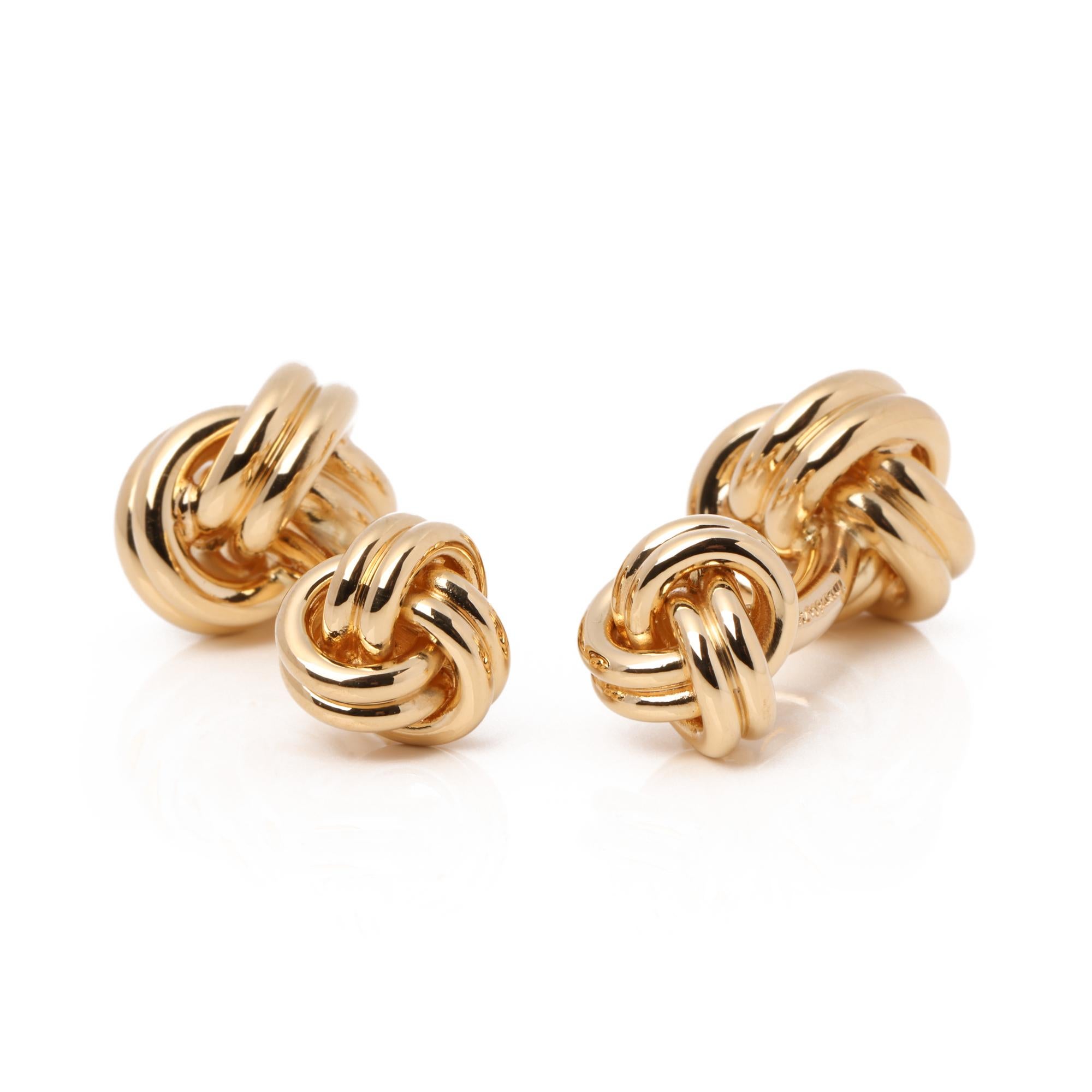 Contemporary Tiffany & Co. 18ct Yellow Gold Knot Cufflinks 