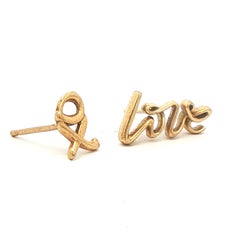 Tiffany & Co 18ct Yellow Gold Love & Kisses Stud Earrings