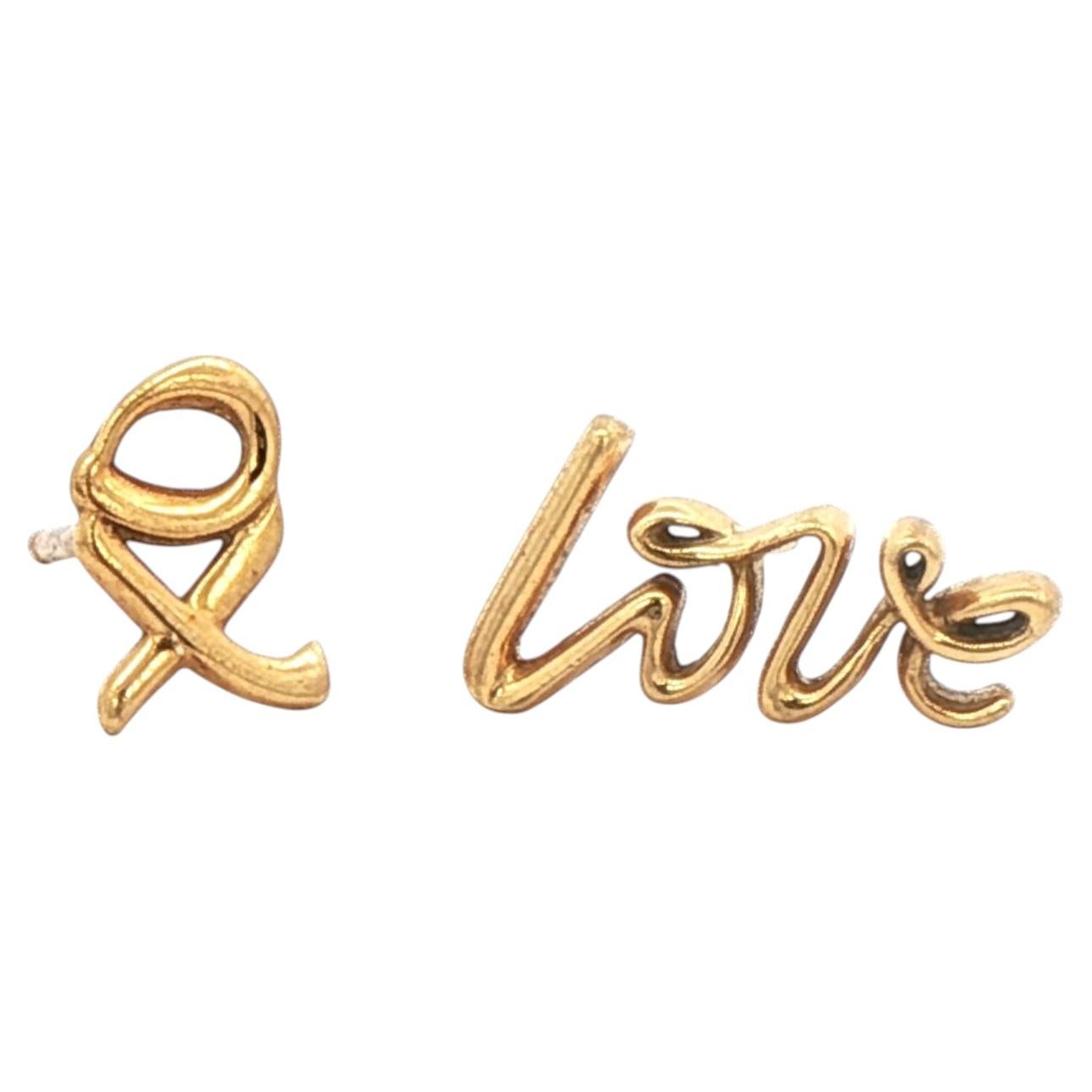 Tiffany & Co 18ct Yellow Gold Love & Kisses Stud Earrings