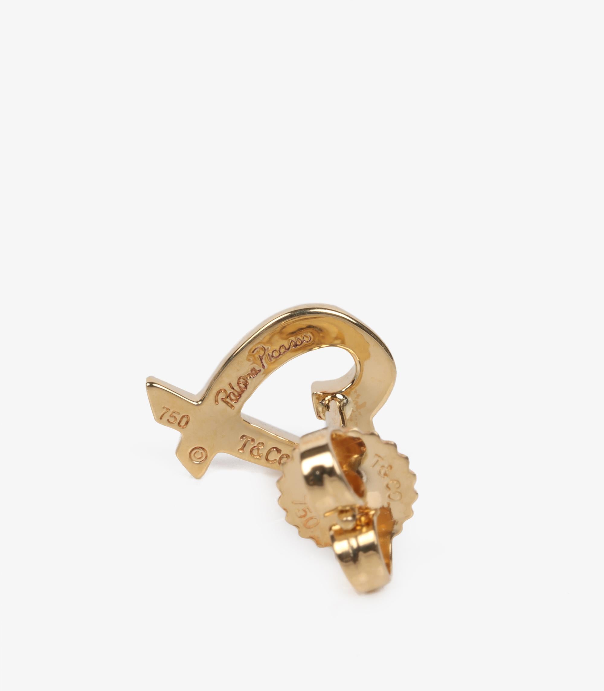 Tiffany & Co. 18ct Yellow Gold Paloma Picasso Loving Heart Earrings In Excellent Condition In Bishop's Stortford, Hertfordshire