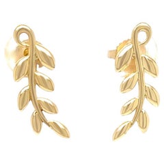 Tiffany & Co. 18ct Yellow Gold Paloma Picasso Olive Leaf Climber Earrings 4.23g