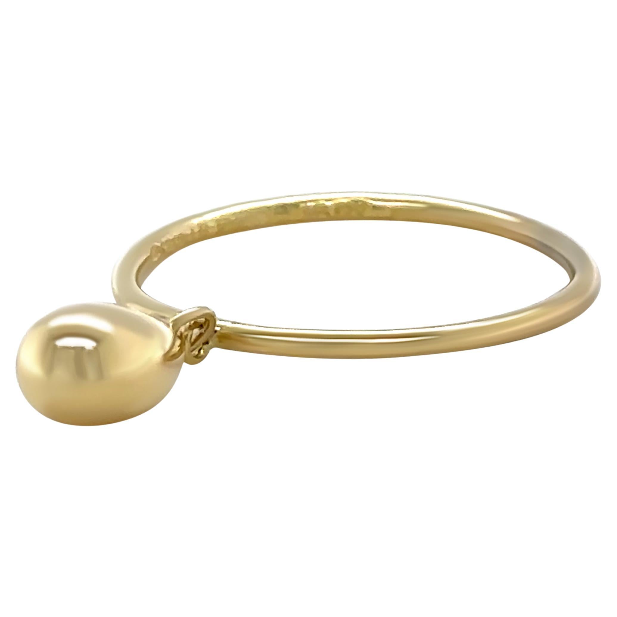 Tiffany 
Co 18ct Yellow Gold Rare 1999 Elsa Peretti Teardrop Ring 2.6g