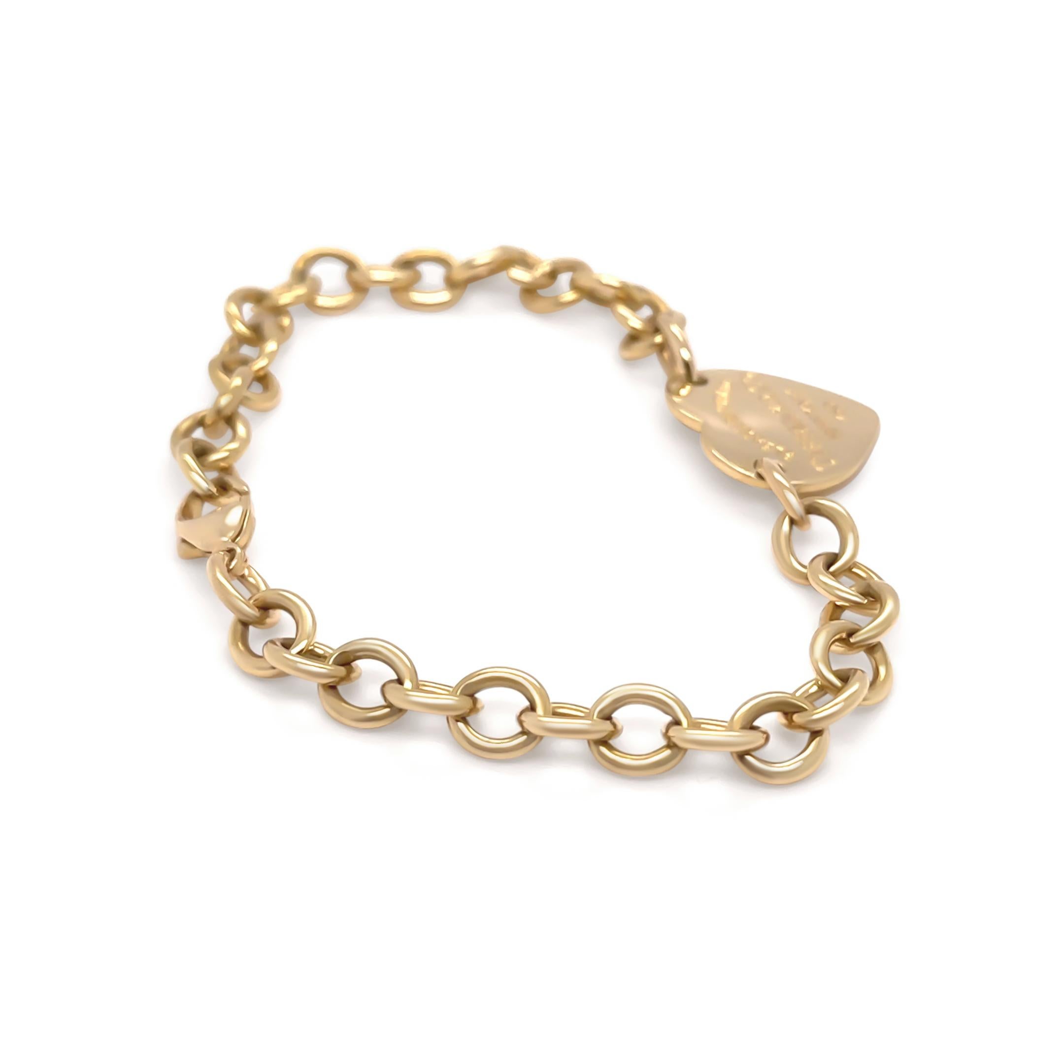 Tiffany & Co. 18ct Yellow Gold Return to Tiffany Full Heart Toggle Bracelet 26.5 1