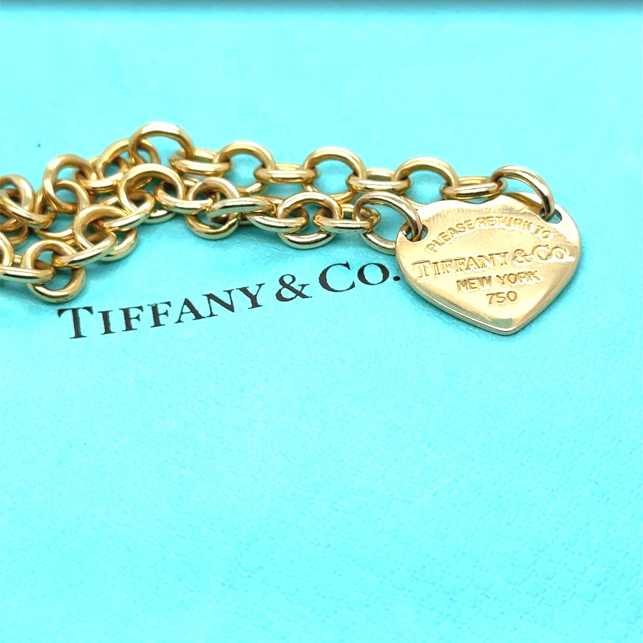 Tiffany & Co. 18ct Yellow Gold Return to Tiffany Full Heart Toggle Bracelet 26.5 3