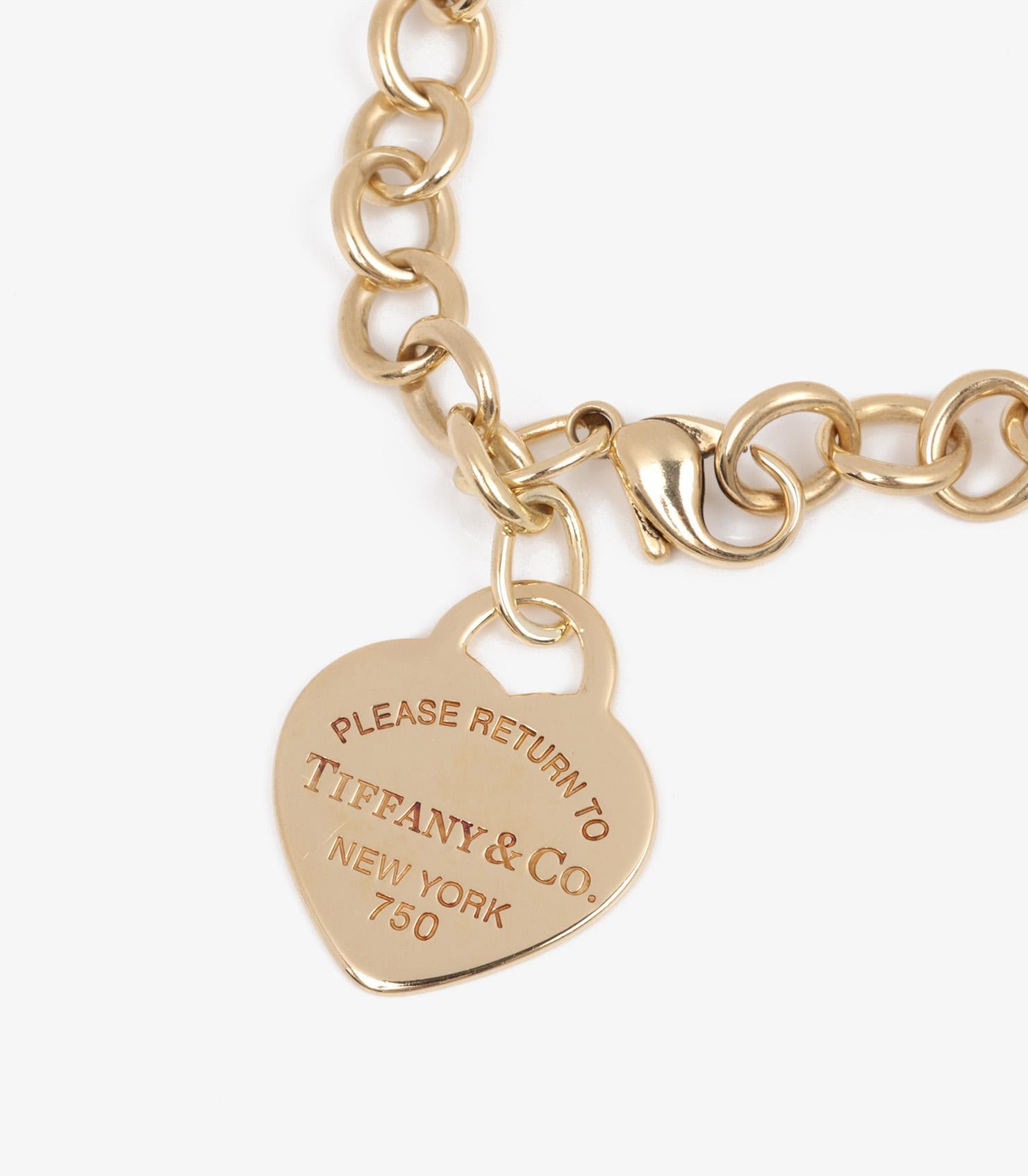 Tiffany & Co. 18ct Yellow Gold Return To Tiffany Medium Heart Tag Bracelet In Excellent Condition In Bishop's Stortford, Hertfordshire