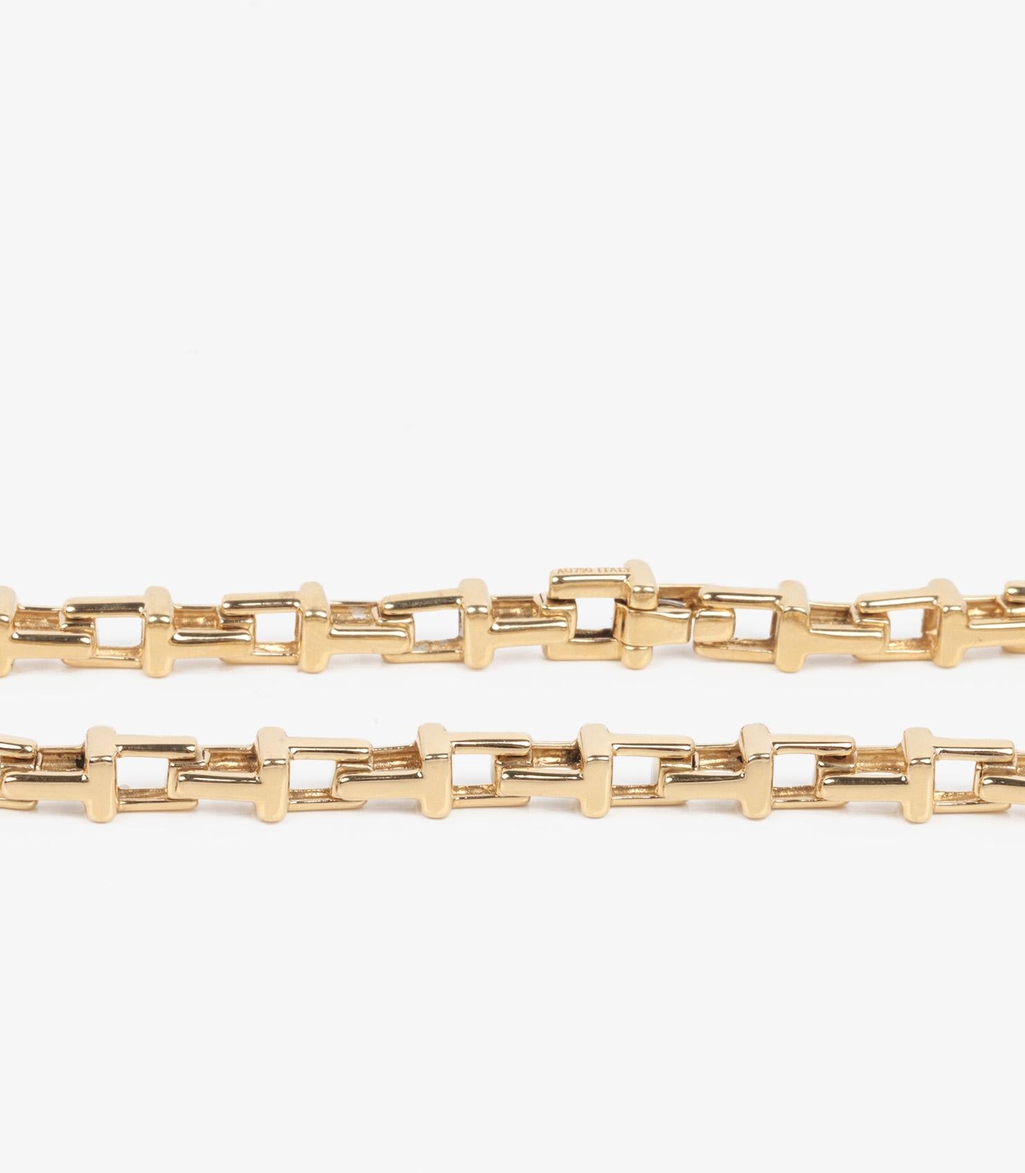 Women's or Men's Tiffany & Co. 18ct Yellow Gold Tiffany T Bracelet