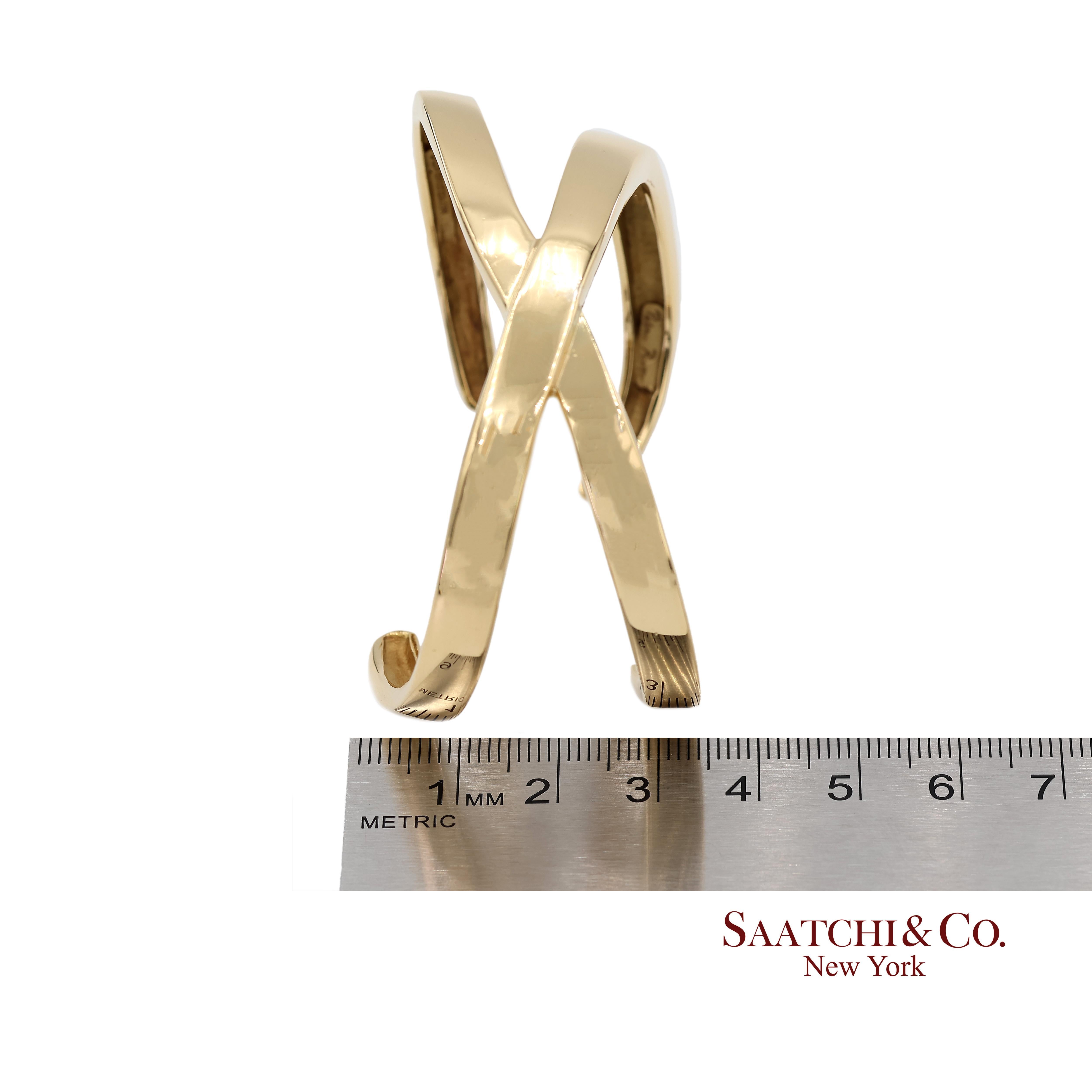 Tiffany & Co. 18K 750 Solid Yellow Gold Paloma Picasso Cuff Bangle Bracelet For Sale 5