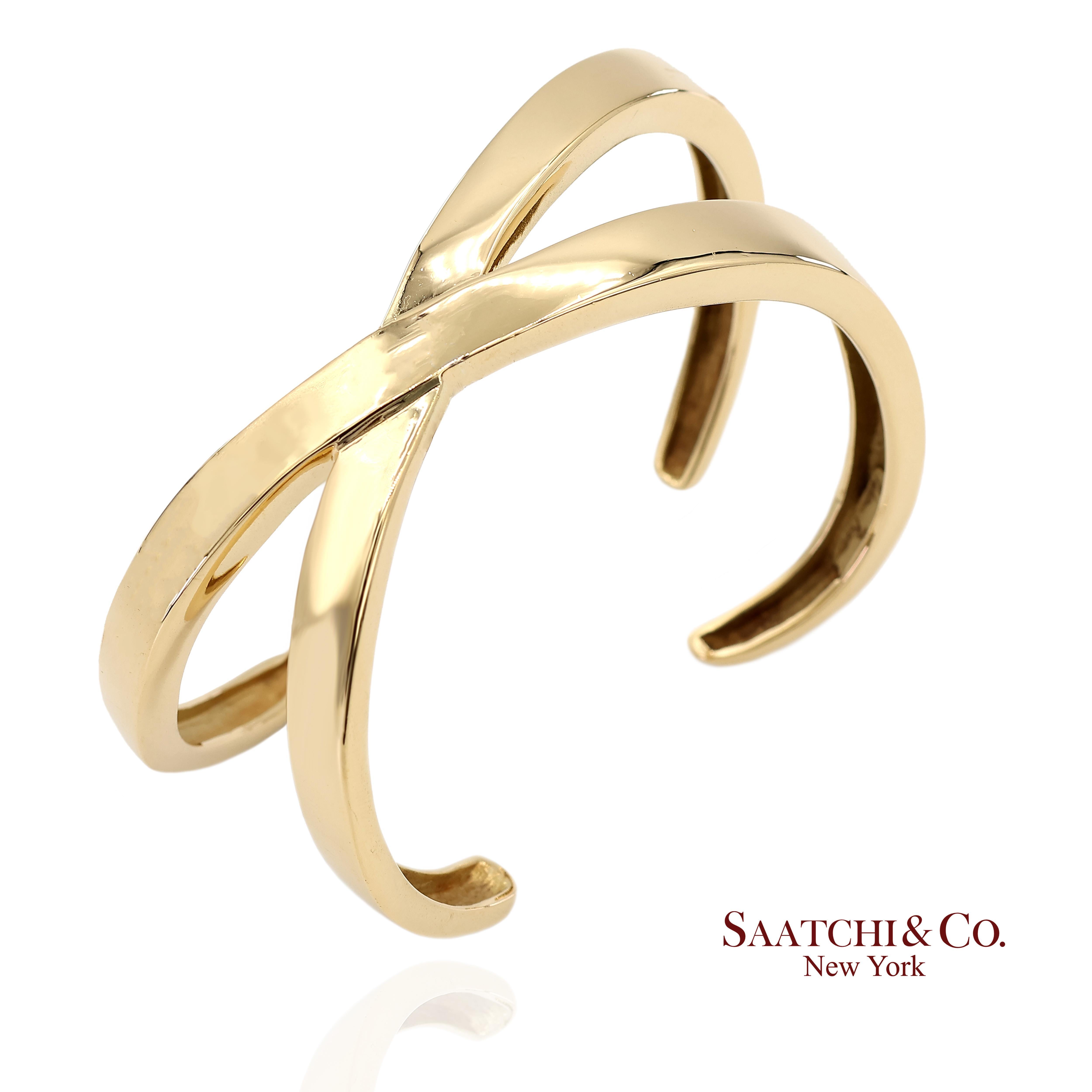 Tiffany & Co. 18K 750 Solid Yellow Gold Paloma Picasso Cuff Bangle Bracelet For Sale 6