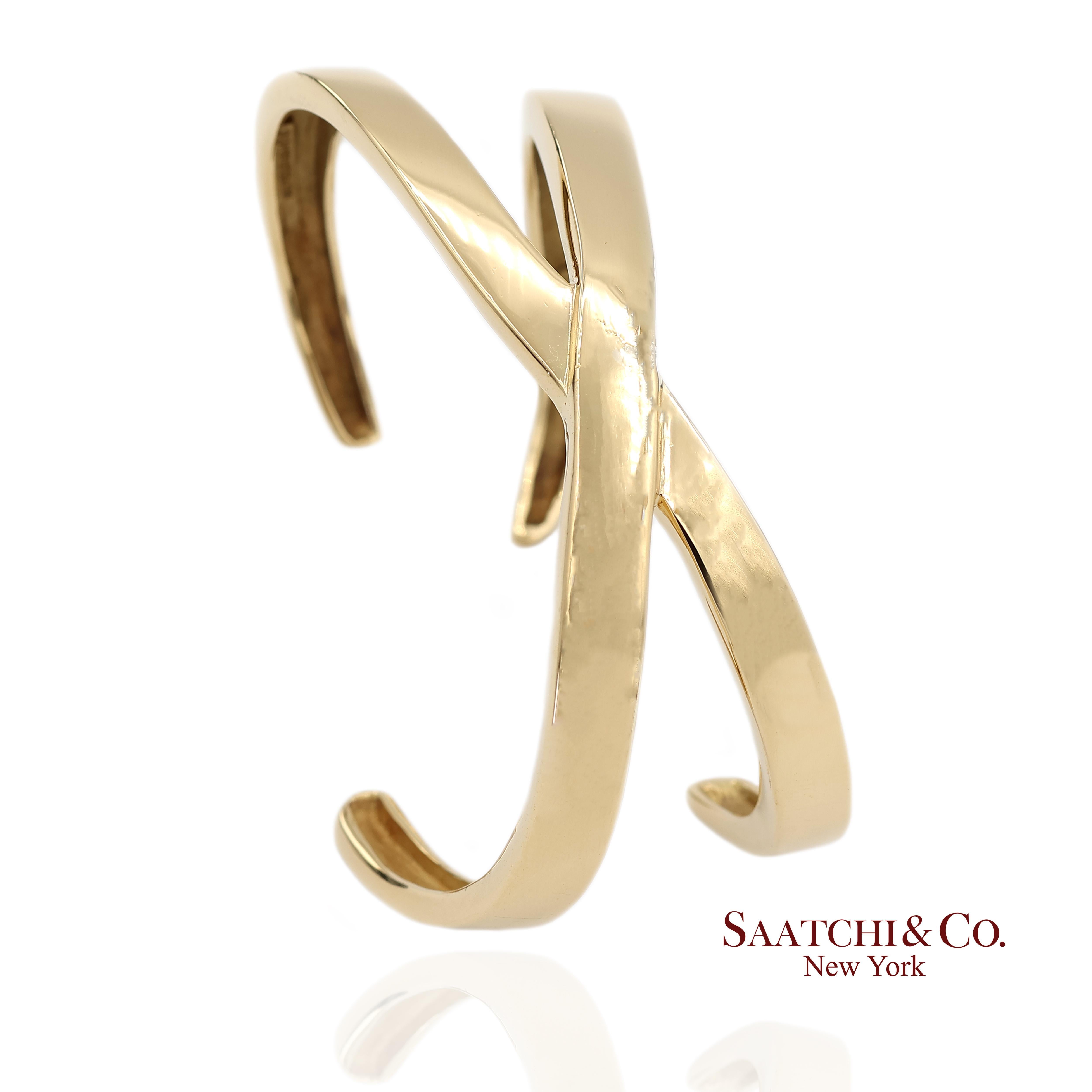 Tiffany & Co. 18K 750 Solid Yellow Gold Paloma Picasso Cuff Bangle Bracelet For Sale 7