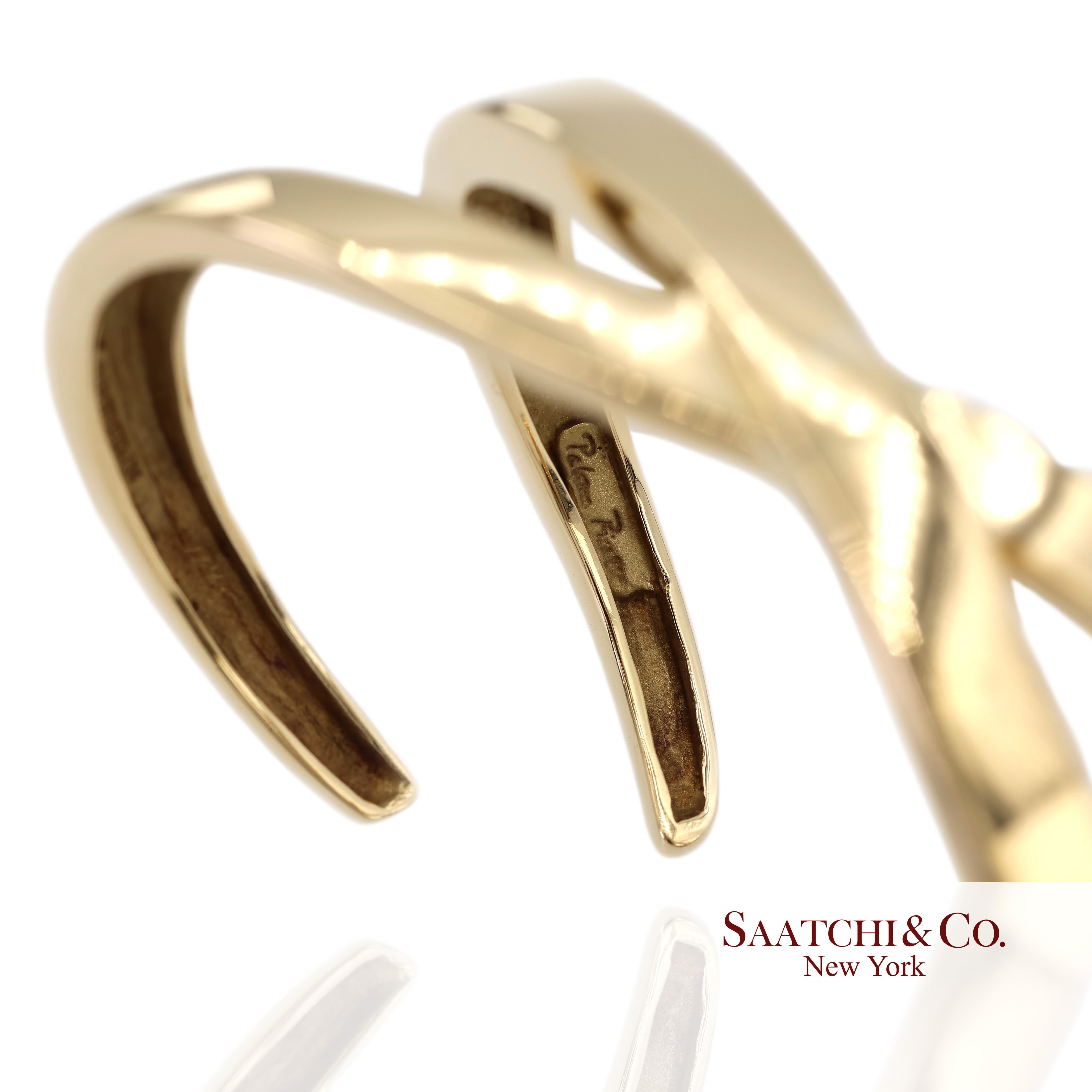 Tiffany & Co. 18K 750 Solid Yellow Gold Paloma Picasso Cuff Bangle Bracelet For Sale 9
