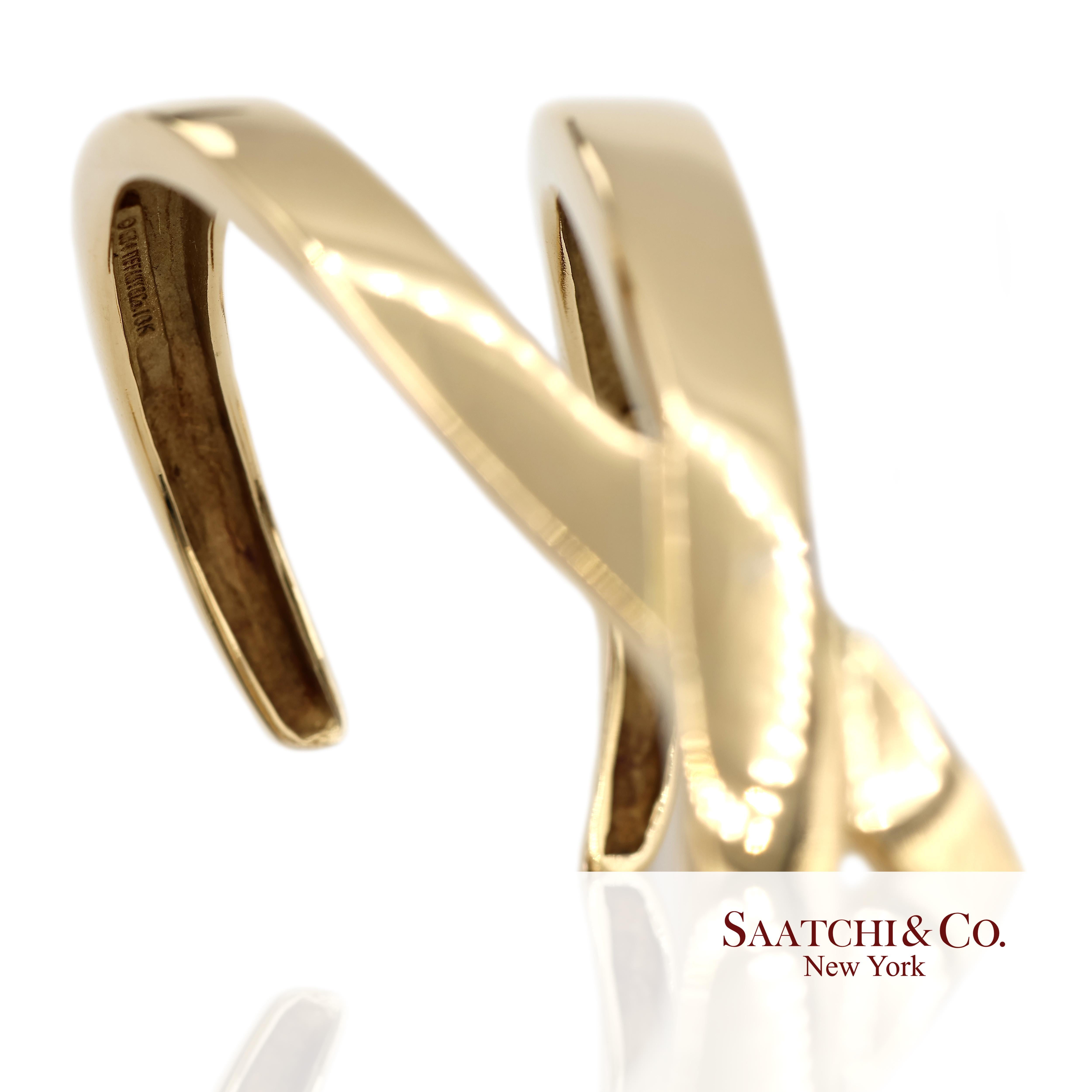 Tiffany & Co. 18K 750 Solid Yellow Gold Paloma Picasso Cuff Bangle Bracelet For Sale 10