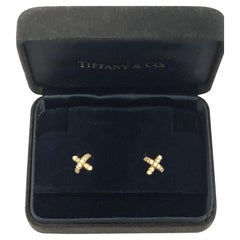 Tiffany & Co. 18k and Diamond X Earrings