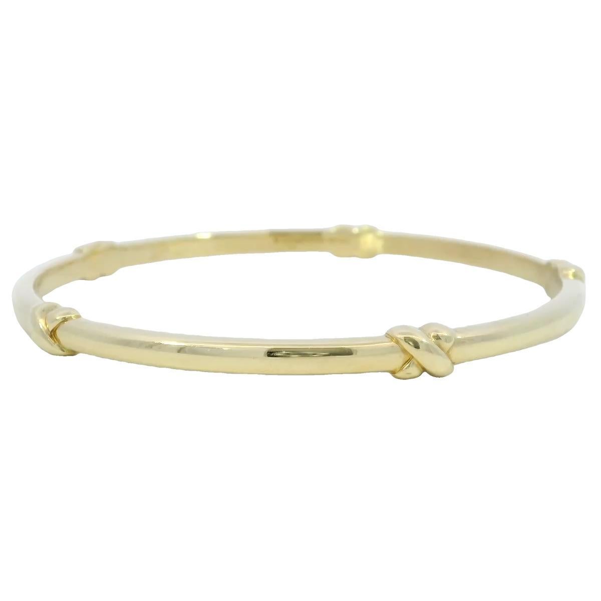 Tiffany & Co. 18K Bangle Italian Made Yellow Gold Fit Size 7.75 For Sale 2