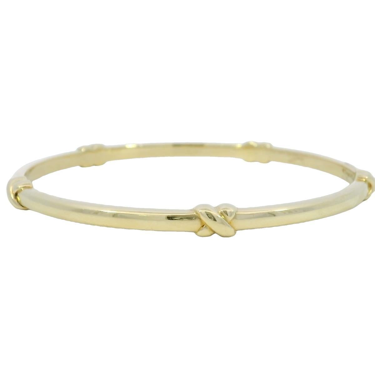 Tiffany & Co. 18K Bangle Italian Made Yellow Gold Fit Size 7.75 For Sale 3