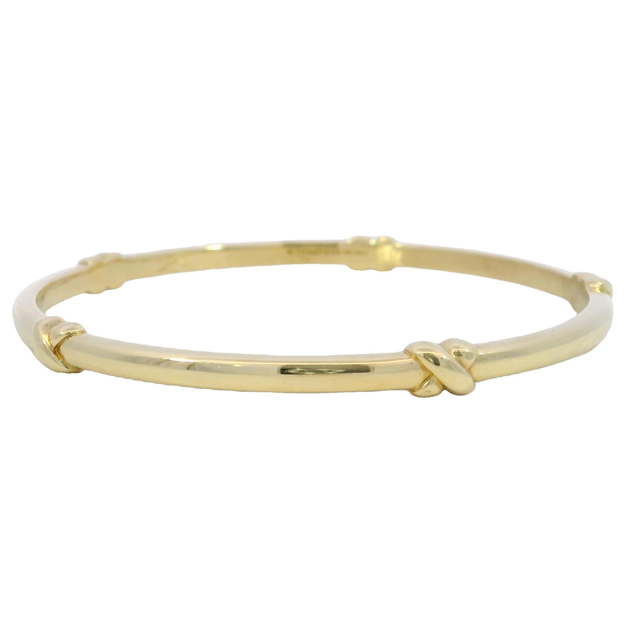 Tiffany & Co. 18K Bangle Italian Made Yellow Gold Fit Size 7.75 For Sale 4