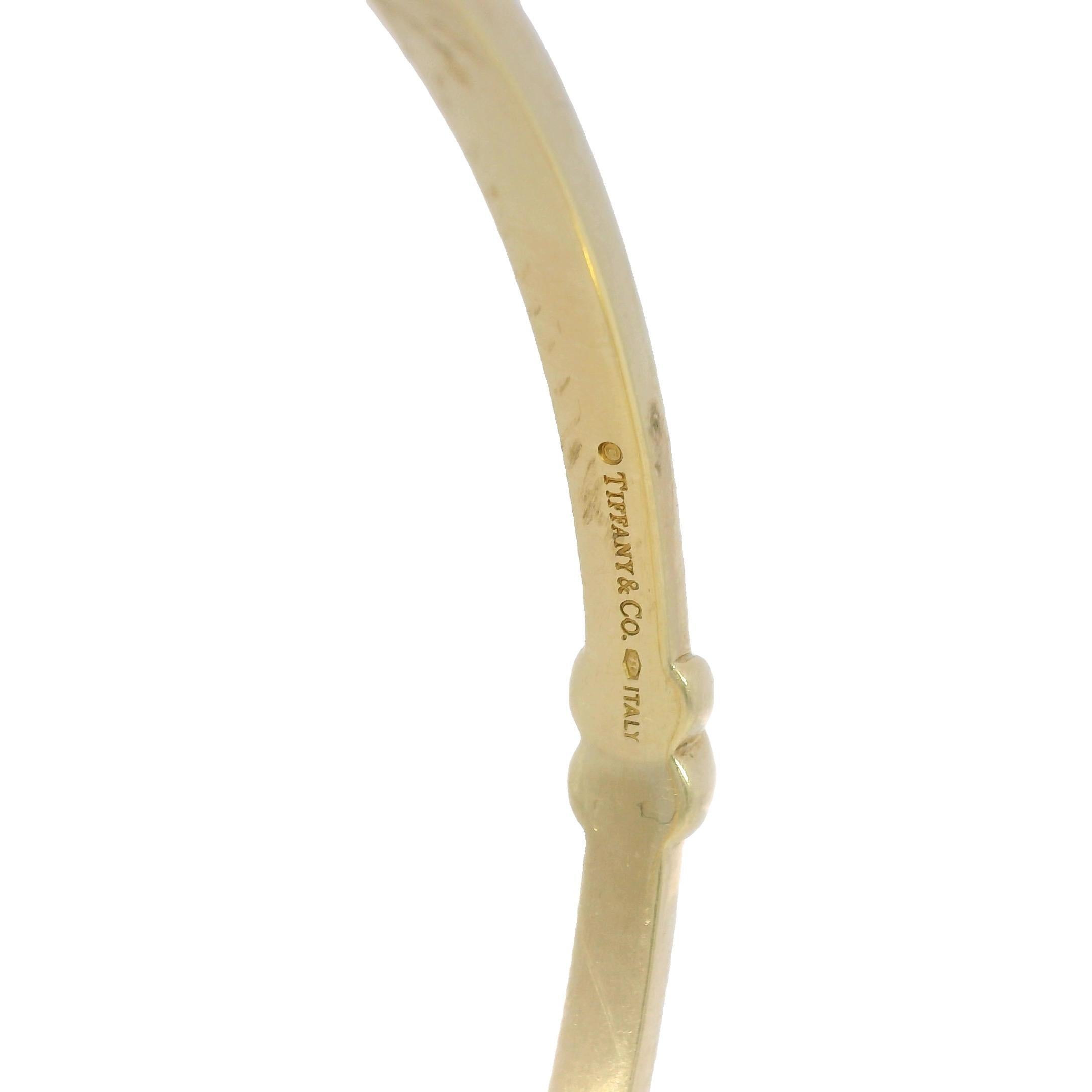 Tiffany & Co. 18K Bangle Italian Made Yellow Gold Fit Size 7.75 For Sale 5