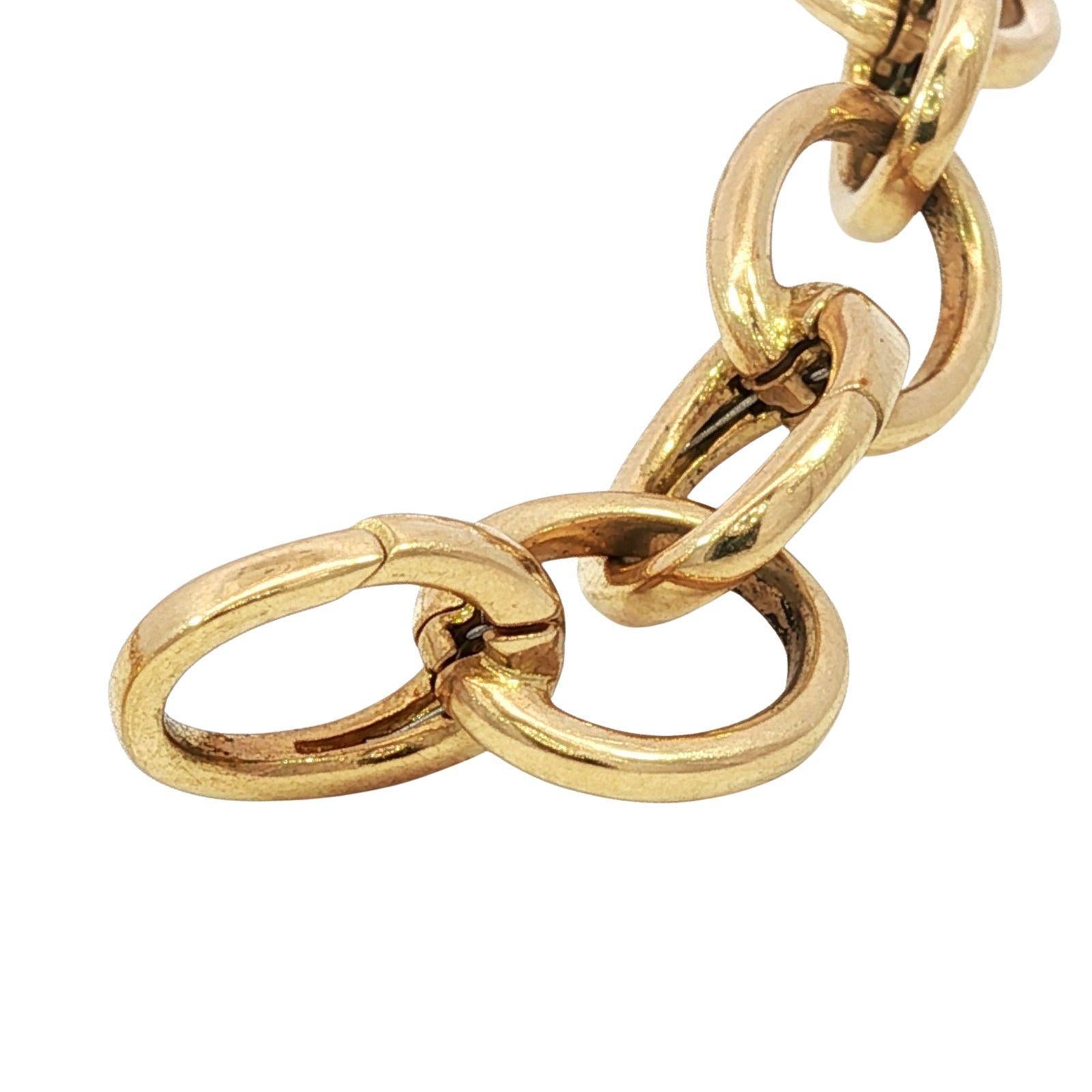 Tiffany & Co. 18K Clasping Charm Bracelet Or Jaune 13 Charm Links 7.25