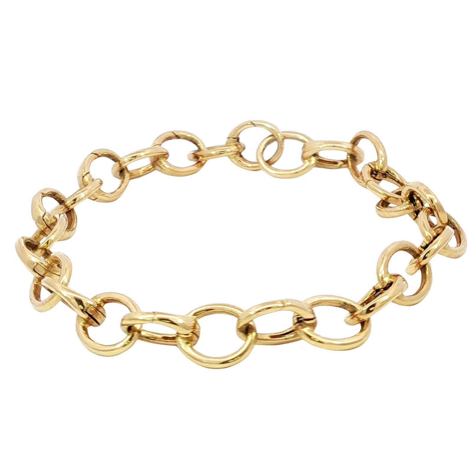  Tiffany & Co. 18K Clasping Charm Bracelet Or Jaune 13 Charm Links 7.25