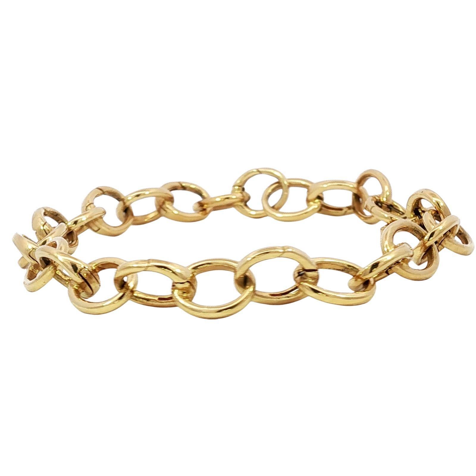 Tiffany & Co. 18K Clasping Charm Bracelet Or Jaune 13 Charm Links 7.25