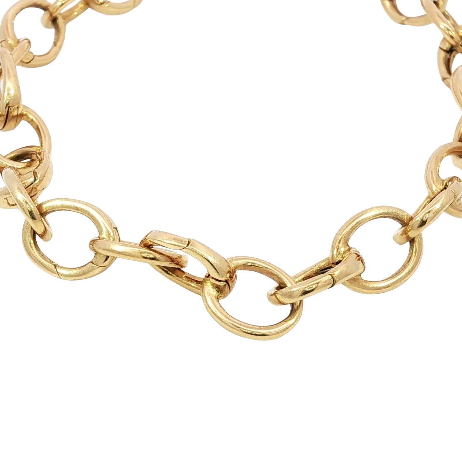 Tiffany & Co. 18K Clasping Charm Bracelet Or Jaune 13 Charm Links 7.25