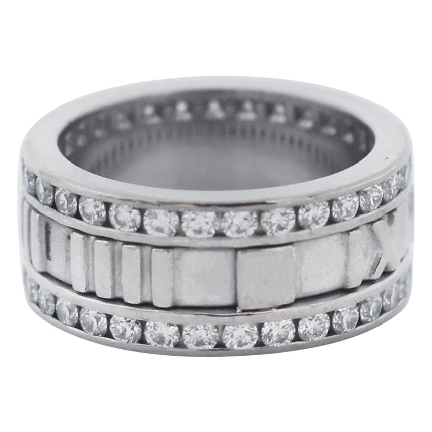 Anello Tiffany & Co. 18k con diamante anni 2000 Atlas Band in vendita