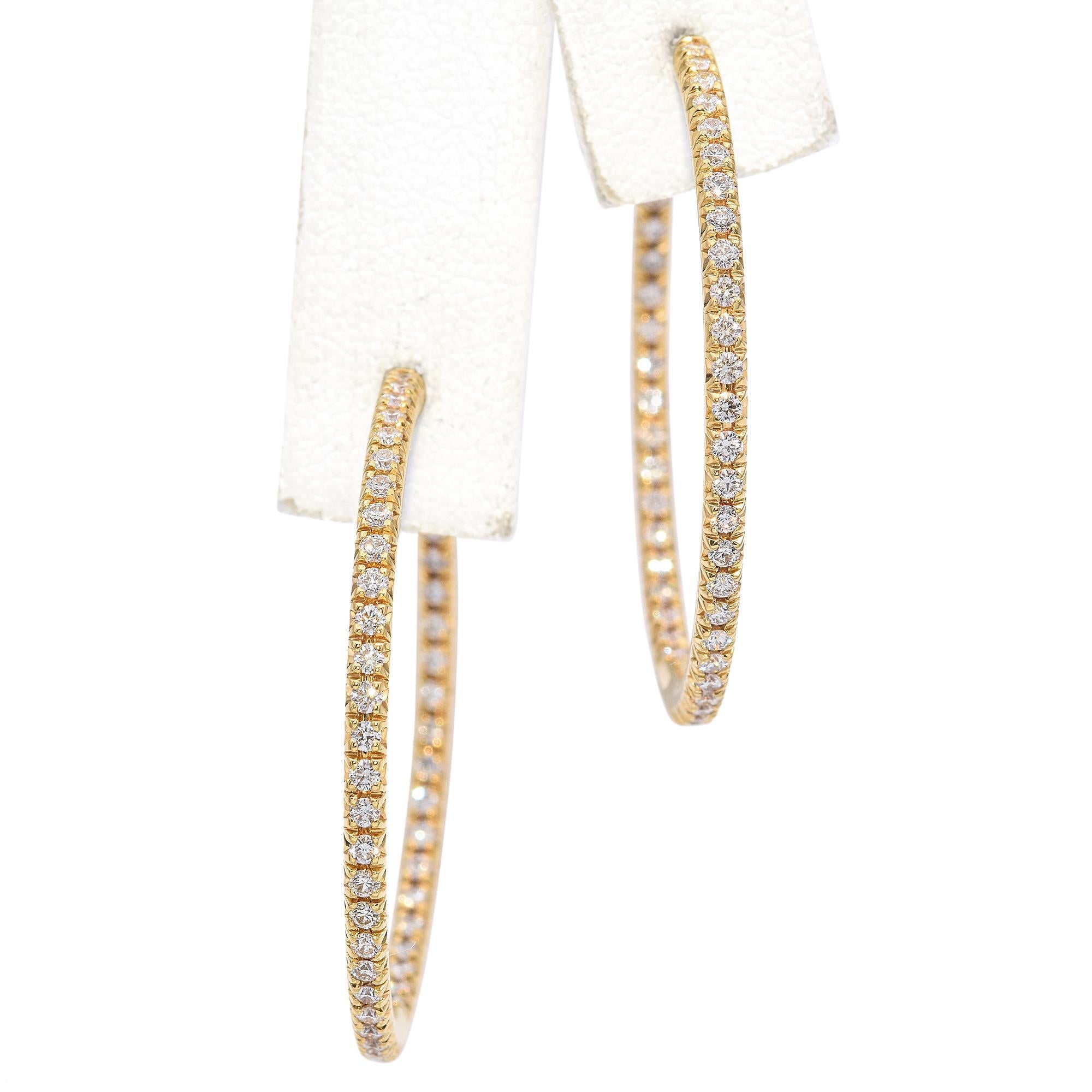 Tiffany & Co. 18K Diamond Large Metro Hoop Earrings 1