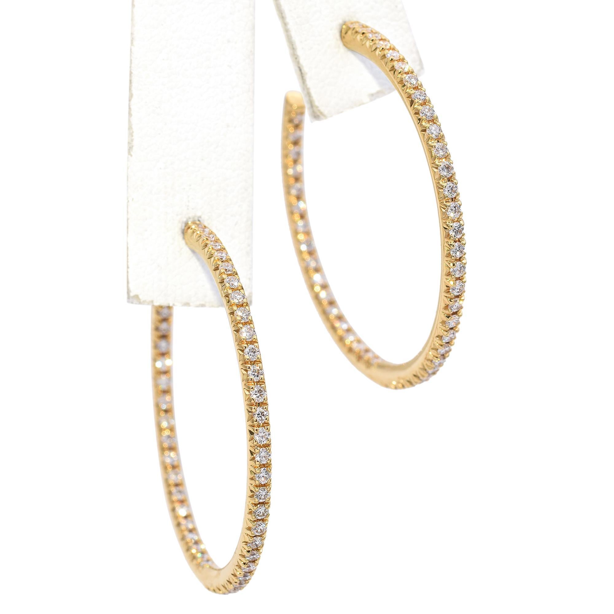 Tiffany & Co. 18K Diamond Large Metro Hoop Earrings 2