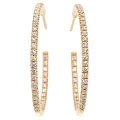 Tiffany & Co. 18K Diamond Large Metro Hoop Earrings