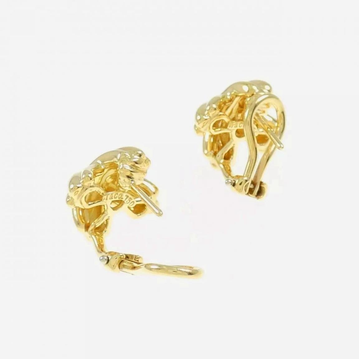 De las mujeres Pendientes TIFFANY & Co. de oro de 18 quilates de 18 mm de ancho con la X de la firma en venta