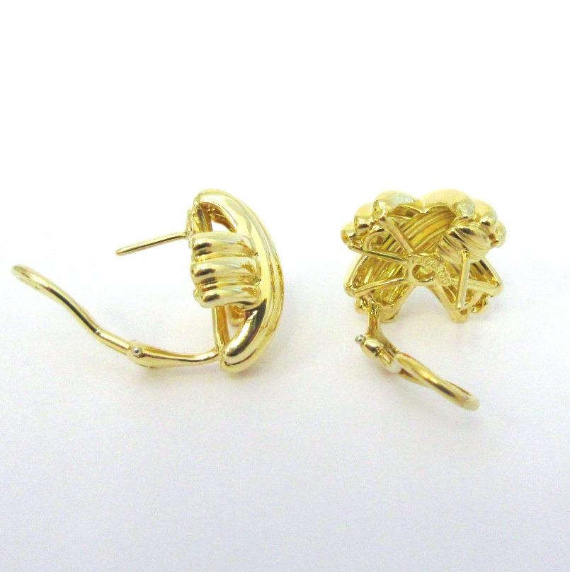 TIFFANY & Co. 18K Gold 18mm Wide Signature X Earrings 1