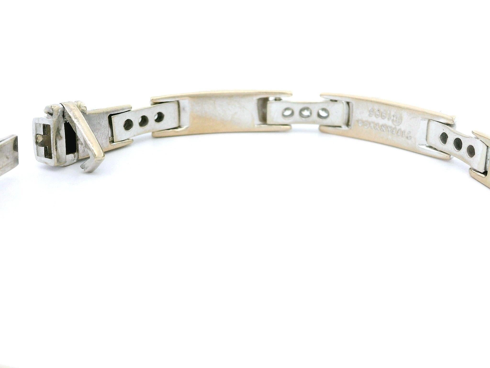 Women's Tiffany & Co. 18k Gold 1ctw Diamond Atlas Roman Numeral Line Bracelet