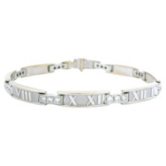 Tiffany & Co. 18k Gold 1ctw Diamond Atlas Roman Numeral Line Bracelet