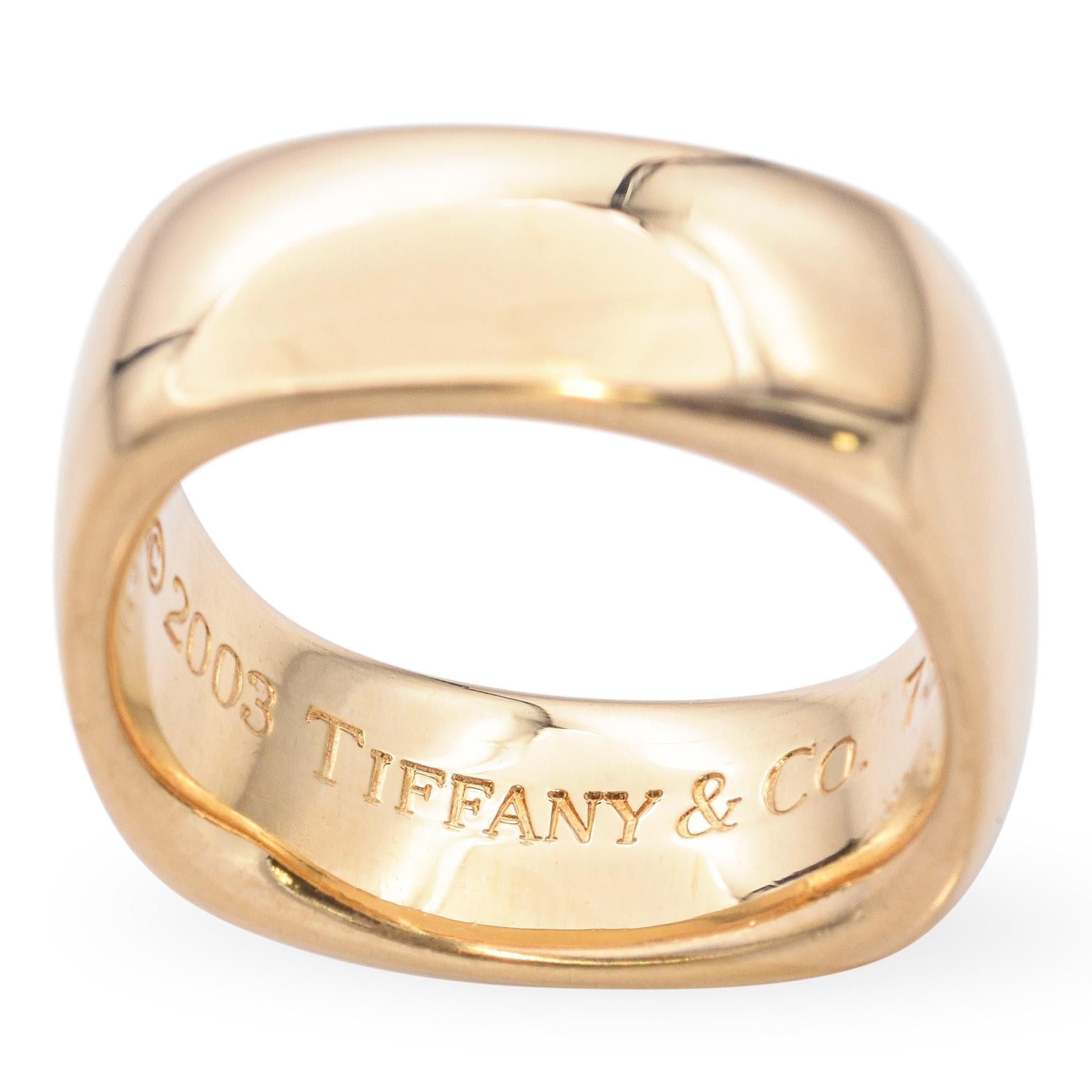 Anello a cuscino quadrato in oro 18 carati 2003 di Tiffany & Co. in vendita 4