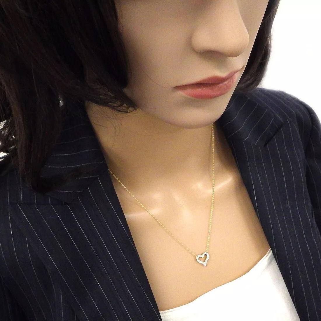 TIFFANY & Co. 18K Gold .25ct Diamond Heart Pendant Necklace In Excellent Condition In Los Angeles, CA