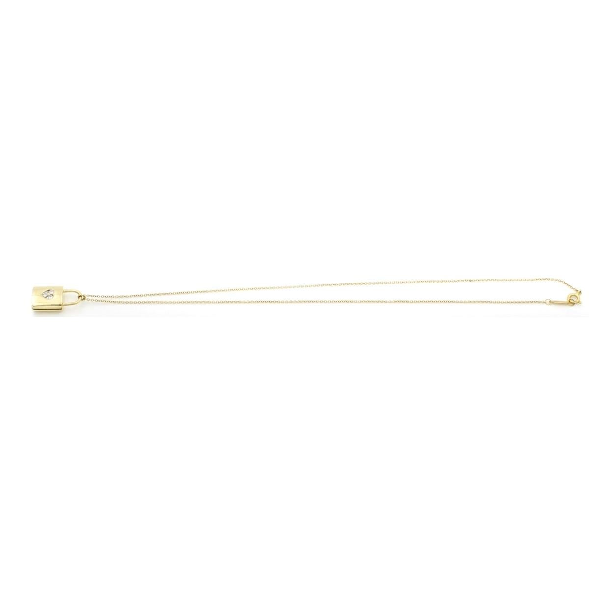 Collana con lucchetto a forma di cuore con 3 diamanti in oro 18 carati di TIFFANY & Co. in vendita 2