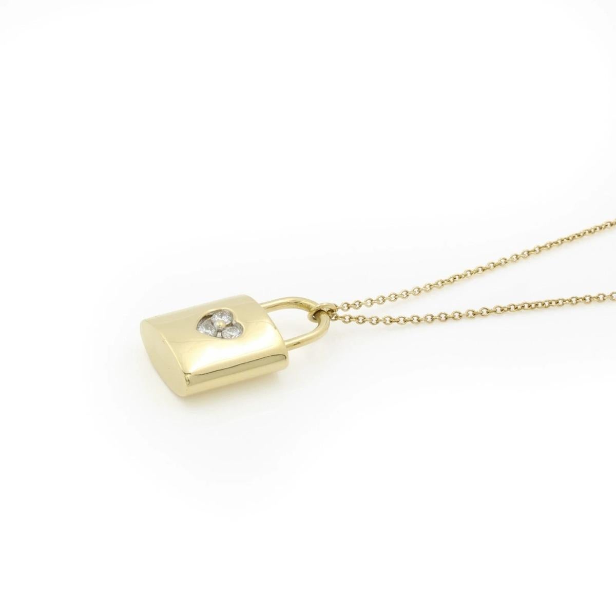 Collana con lucchetto a forma di cuore con 3 diamanti in oro 18 carati di TIFFANY & Co. in vendita 4
