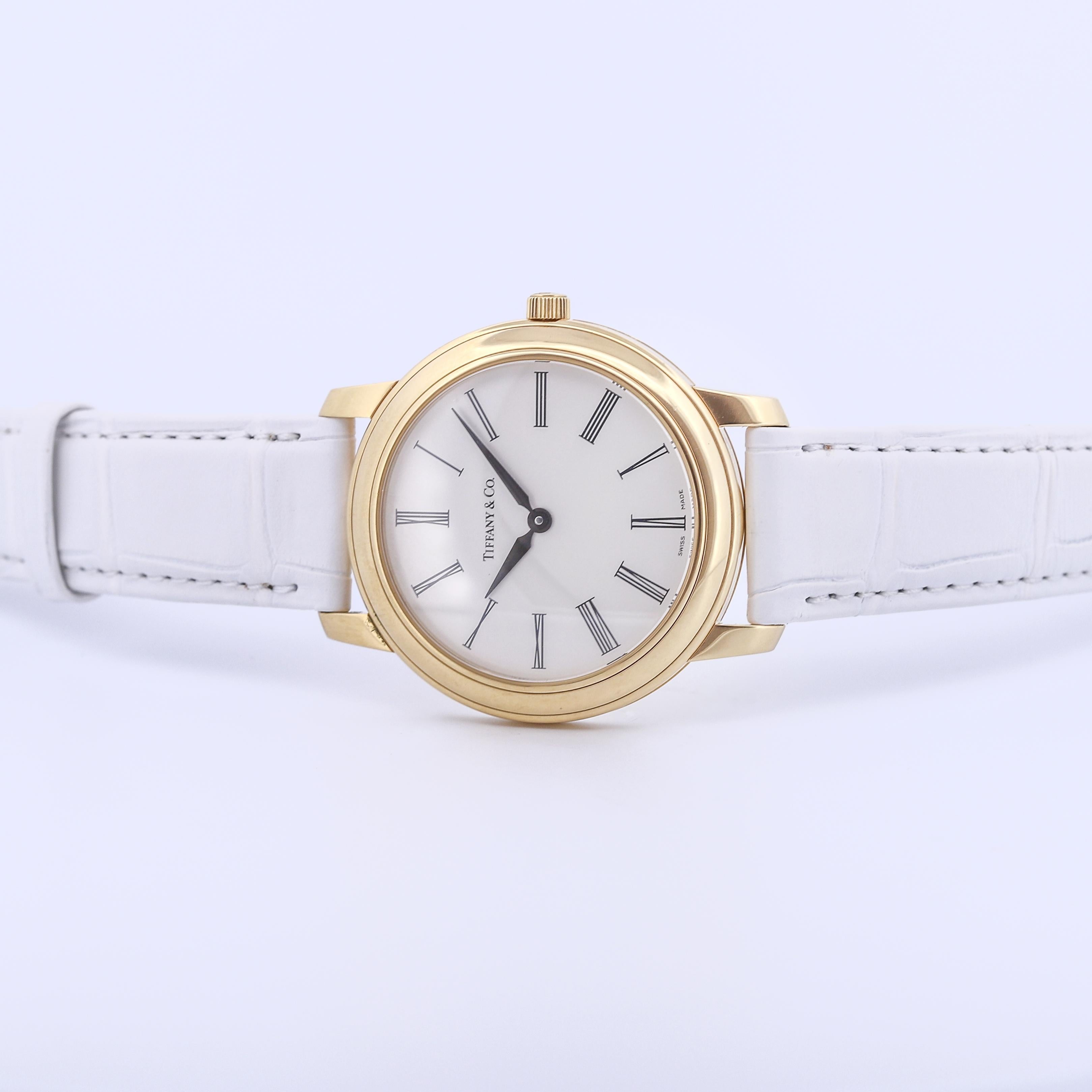 Tiffany & Co. 18k Gold 37mm Women's Manual-Wind Watch Mark Resonator In Excellent Condition For Sale In Boca Raton, FL