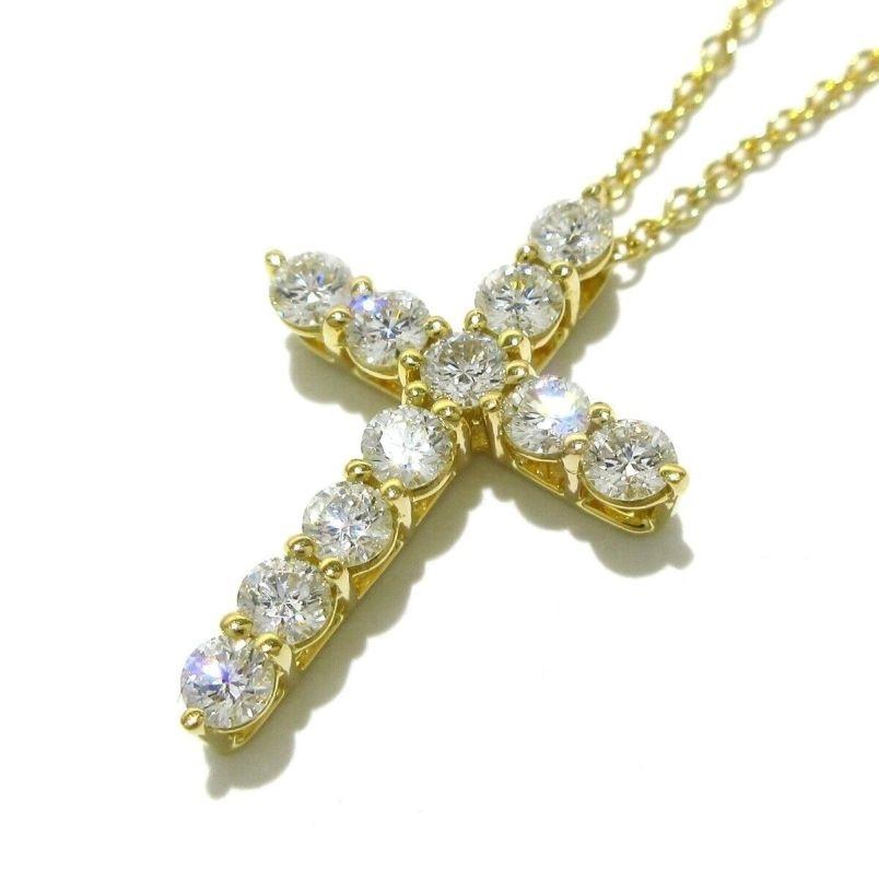 TIFFANY & Co. 18K Gold .42ct Diamond Cross Pendant Necklace

Metal: 18K Gold
Chain: 16