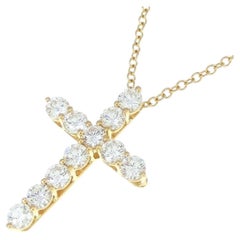 Collana con croce di diamanti TIFFANY & Co. in oro 18 carati da 0,42 carati