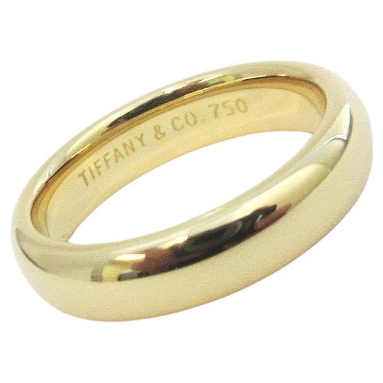 TIFFANY & Co. 18K Gold 4.5mm Comfort Fit Wedding Band Ring 4.5 For Sale