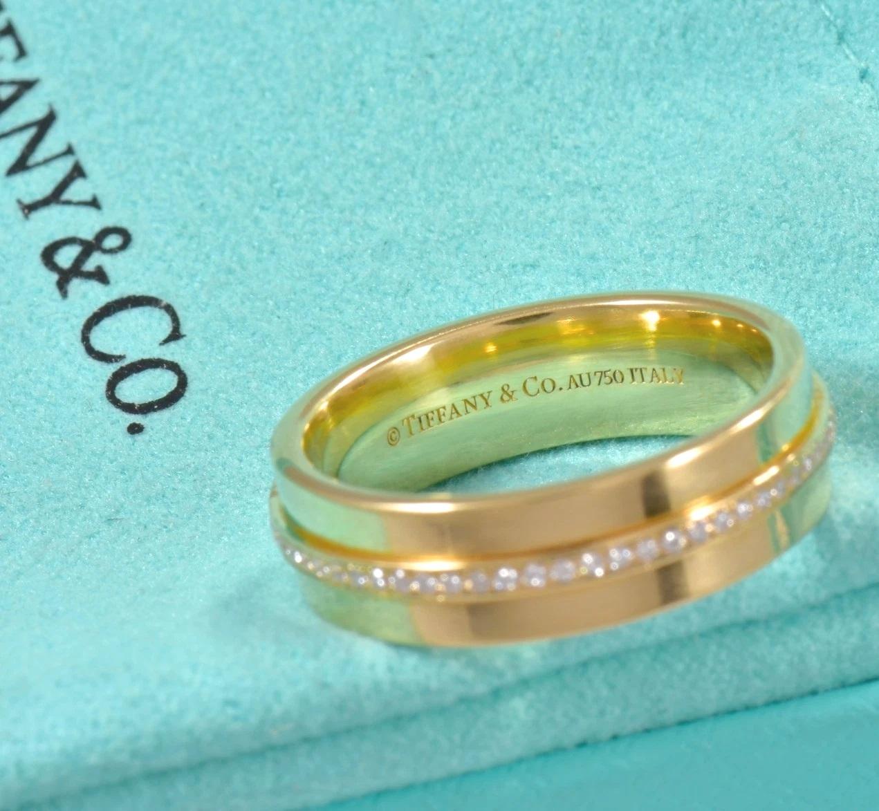 TIFFANY & Co. Anello a T con diamante largo 5,5 mm in oro 18 carati 7 in vendita 3