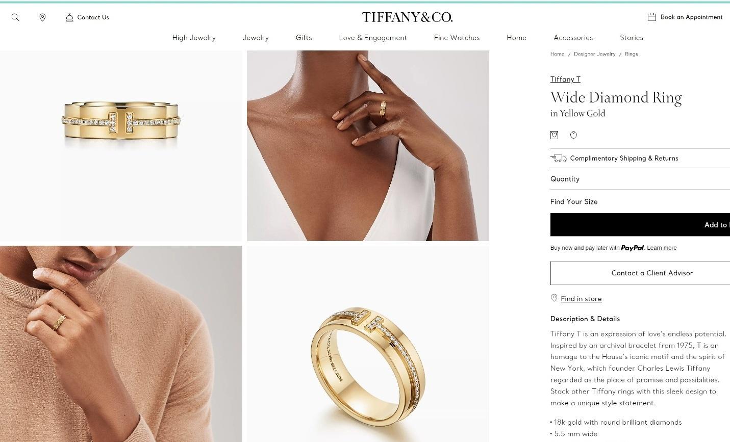 TIFFANY & Co. Anello a T con diamante largo 5,5 mm in oro 18 carati 7 in vendita 4