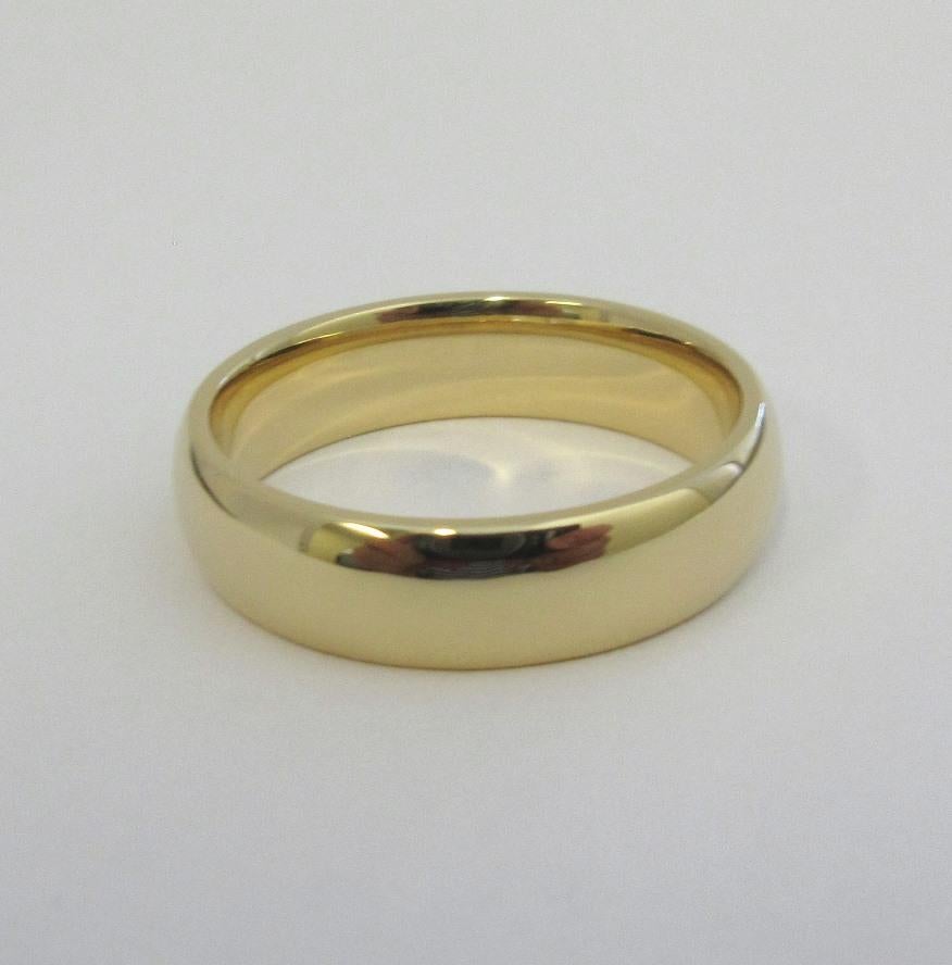 TIFFANY & Co. 18K Gold 6mm Comfort Fit Wedding Band Ring 10.5 For Sale 1