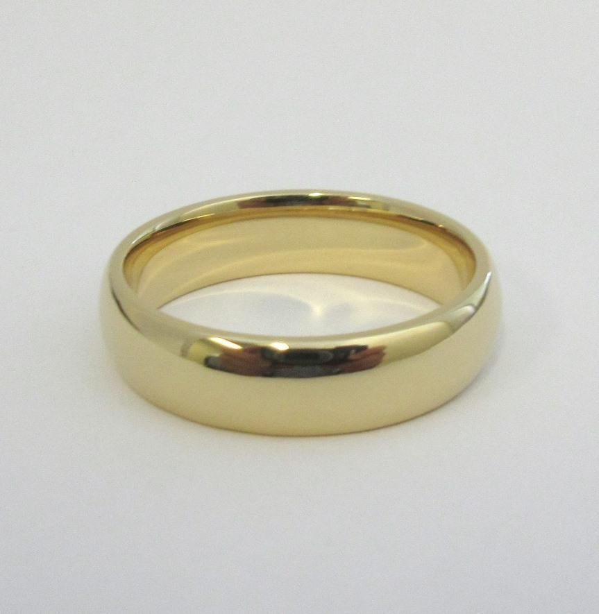 TIFFANY & Co. 18K Gold 6mm Comfort Fit Wedding Band Ring 10.5 For Sale 2
