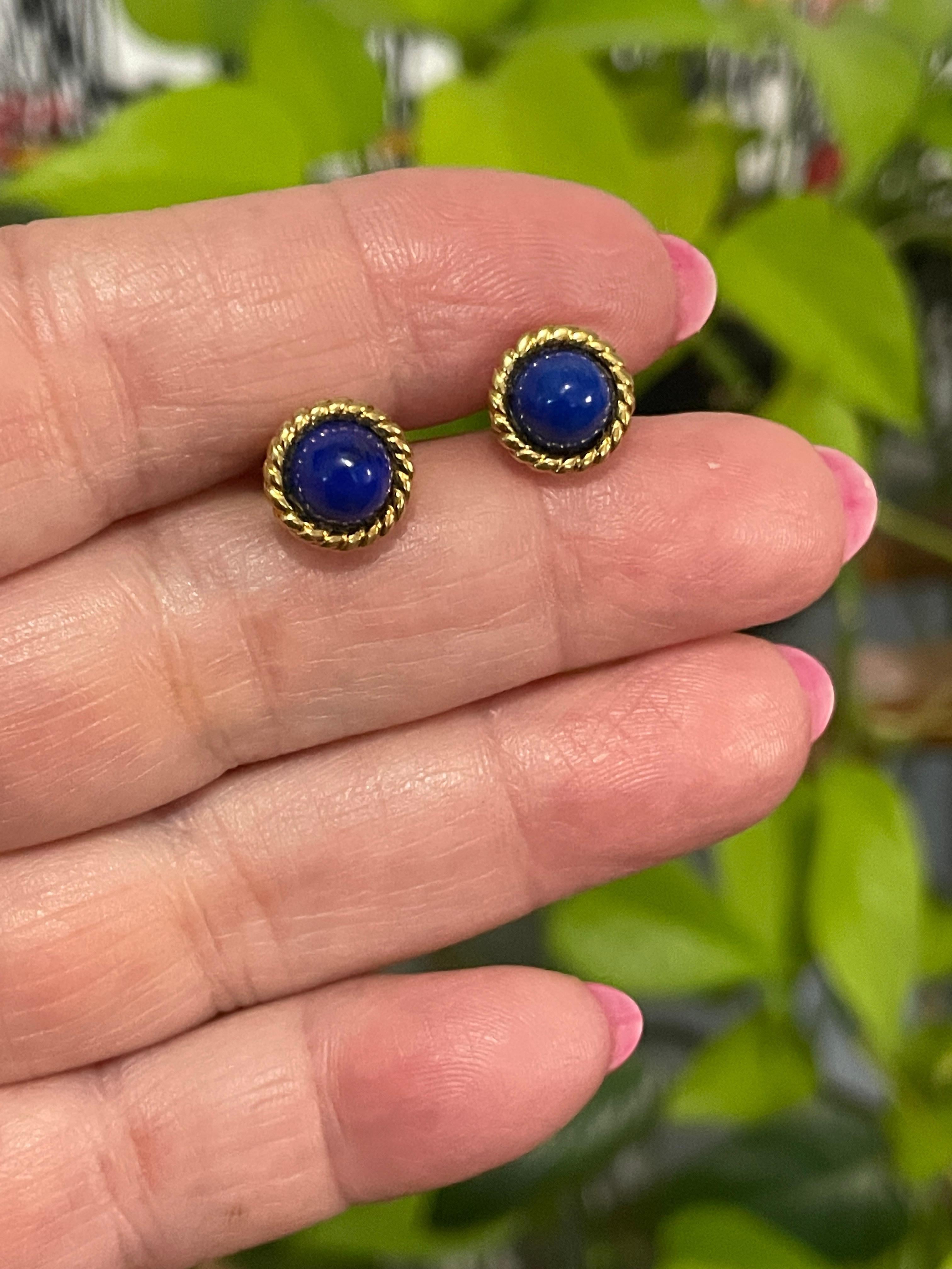 18 Karat Gold Lapislazuli-Ohrstecker von Tiffany & Co. 4