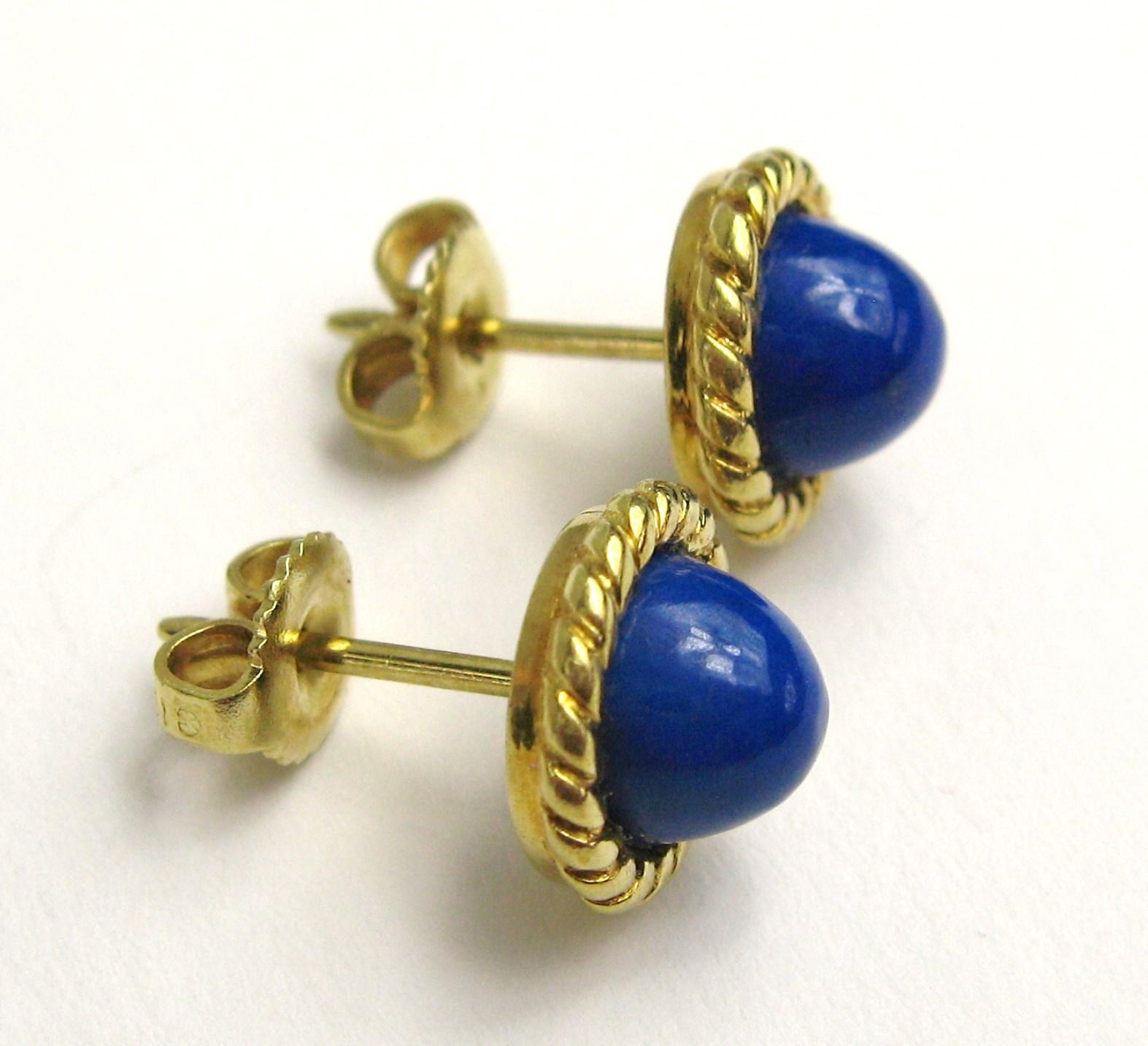 18 Karat Gold Lapislazuli-Ohrstecker von Tiffany & Co. (Zeitgenössisch)