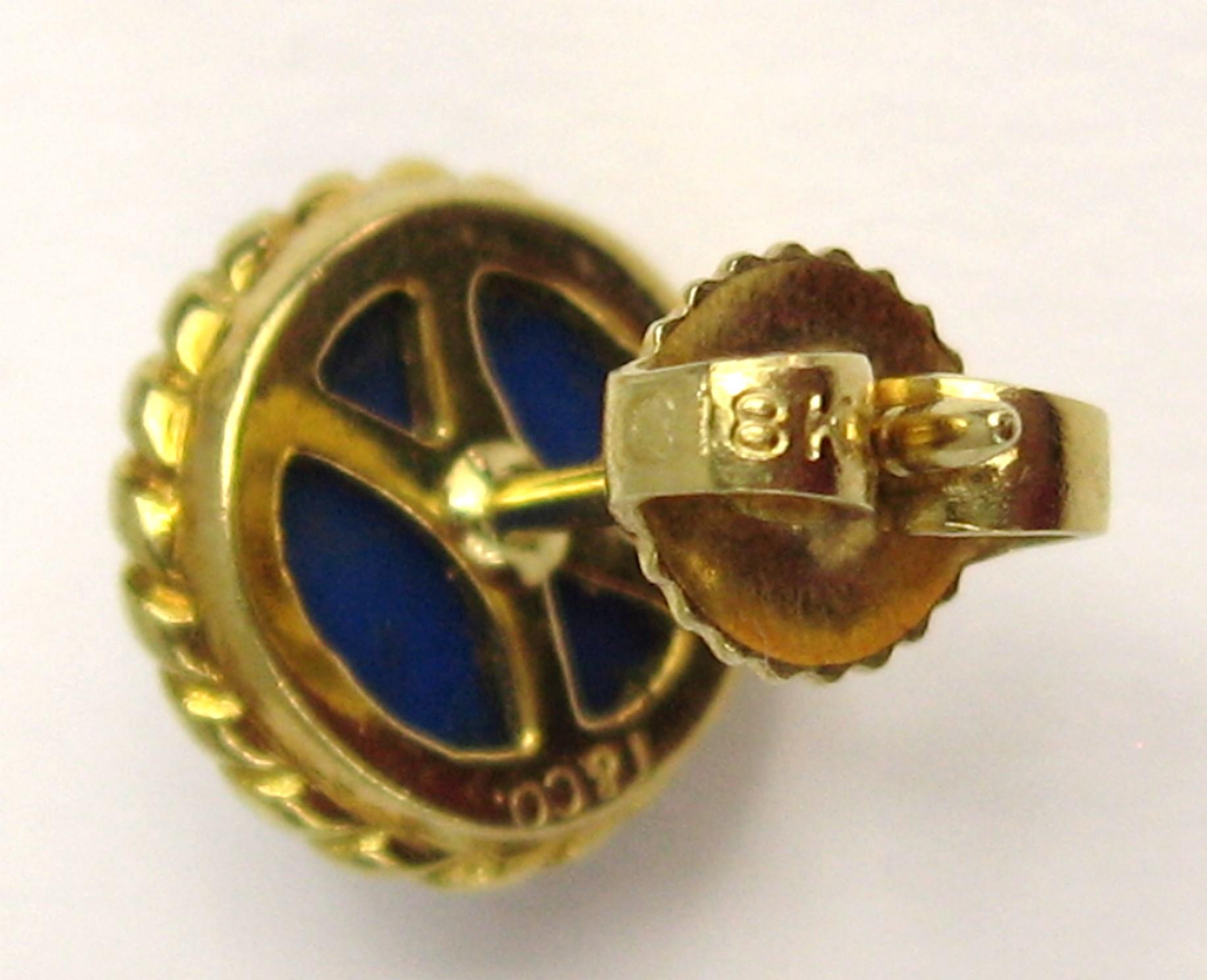 18 Karat Gold Lapislazuli-Ohrstecker von Tiffany & Co. für Damen oder Herren