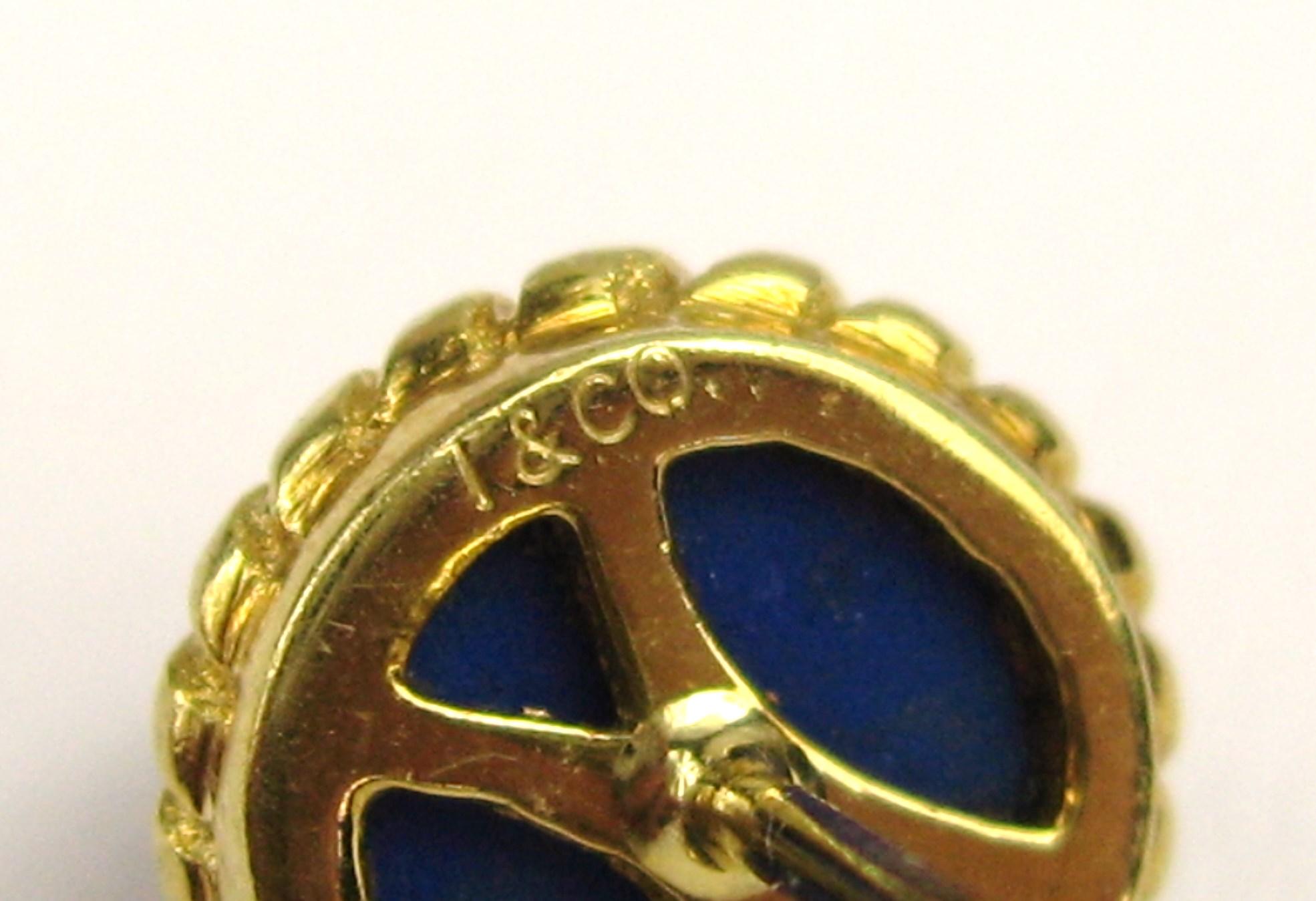 18 Karat Gold Lapislazuli-Ohrstecker von Tiffany & Co. 1